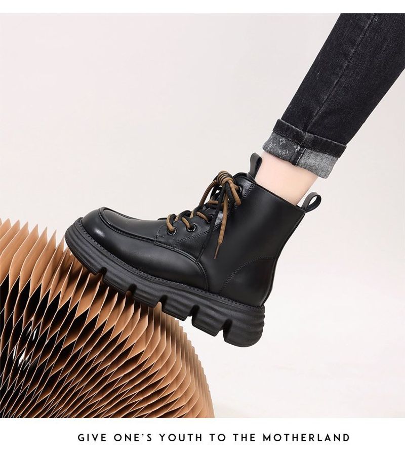 Big cotton shoes integrated fur leather, wool snow for women in autumn winter, new style with plush and thickened Martin_voghion.com