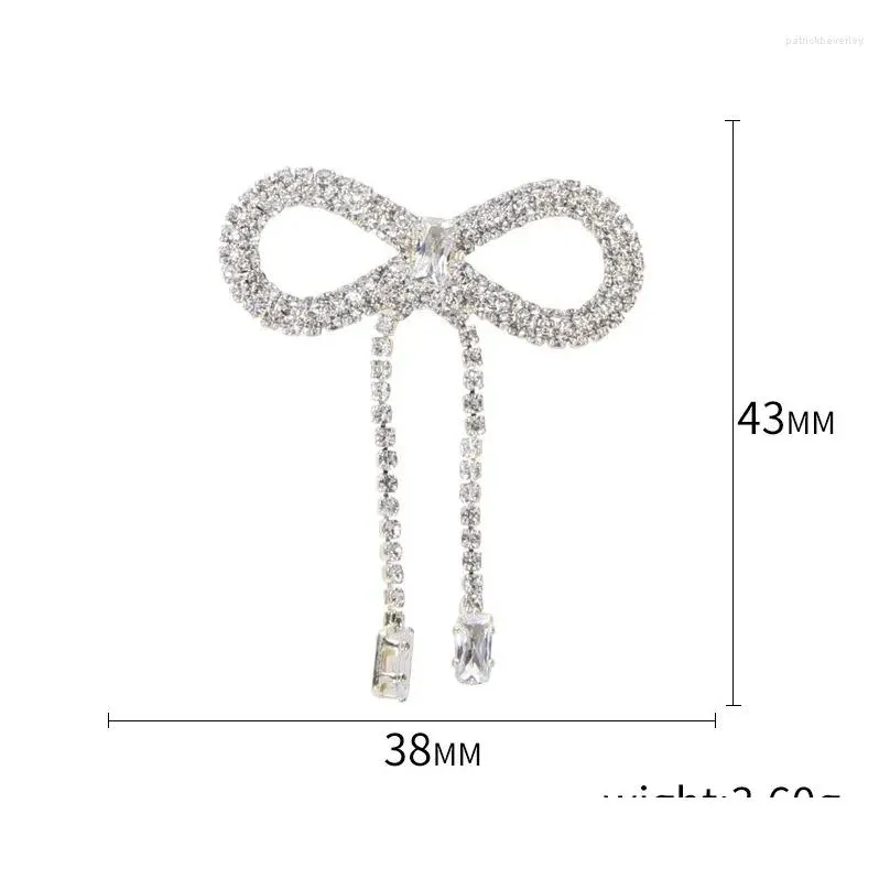 Pins, Romantic Bowknot Brooch Women Temperament Crystal Tassel Pendant Buckle Clothing Dress Bag Hat Accessories Drop_voghion.com