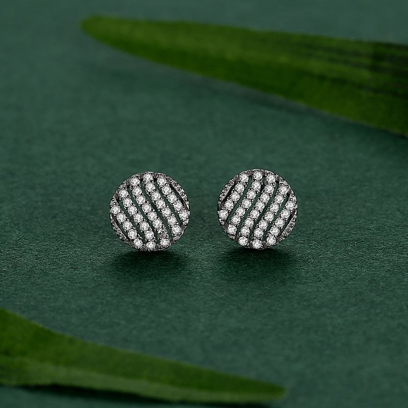 Sterling Silver Zircon Stud Earrings For Women Wedding Party Gift_voghion.com