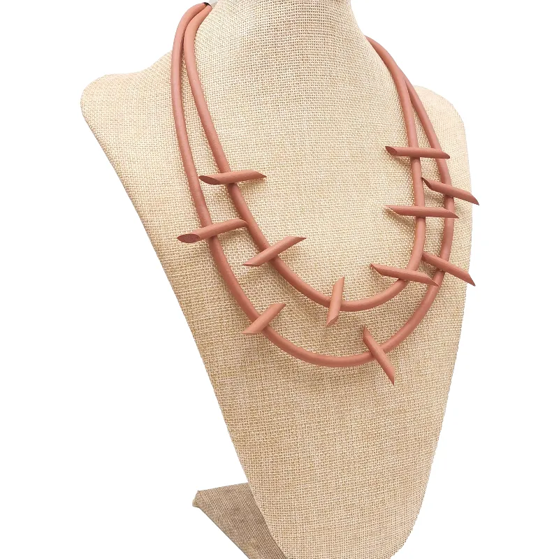 Catene Collana in gomma fatta a mano per le donne Boho Ciondoli Gotico Semplice catena Choker Moda coreana Gioielli fai da te a strati_voghion.com