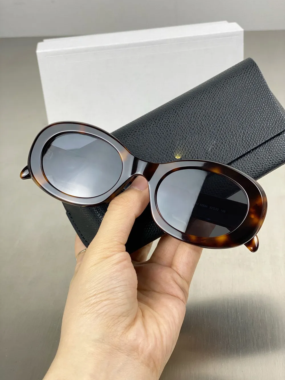 Sonnenbrille Frankreich Vintage für Frau Designer Sexy Cat Eye G Oval Acetat Schutzbrille Autofahren Damen_voghion.com