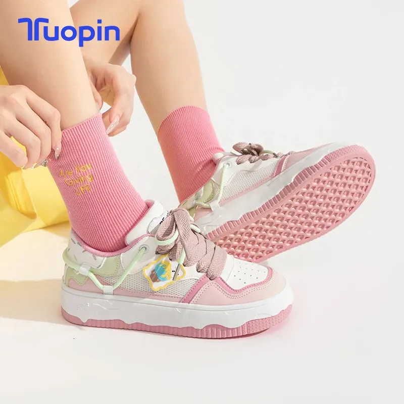 Tun Ice Cream color Carino casual Colore abbinato Preppy scarpe da ginnastica da donna Cake board scarpe 240703_voghion.com