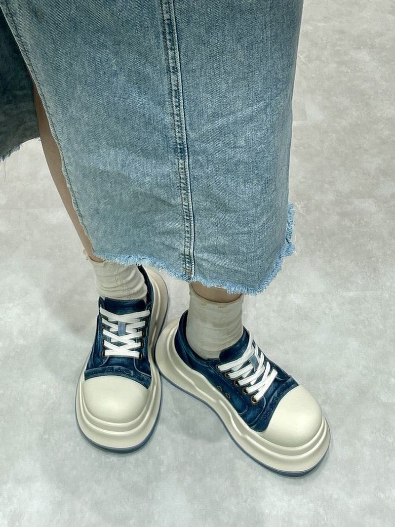 Daha Fazla ve Daha Şık Big Head 2024 yeni echte Leder Denim ürünleri Günlük Sporlar için Sohle Schuhe_voghion.com