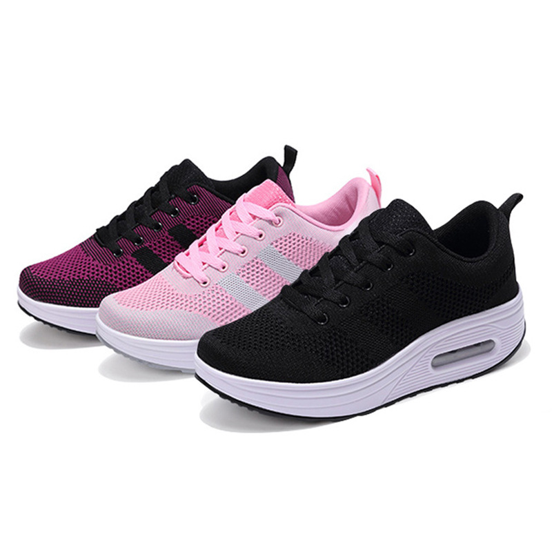 Women's New Shake Korean Style Thick Sole Air Cushion Fashion Square Dance Mom Casual Shoes_voghion.com