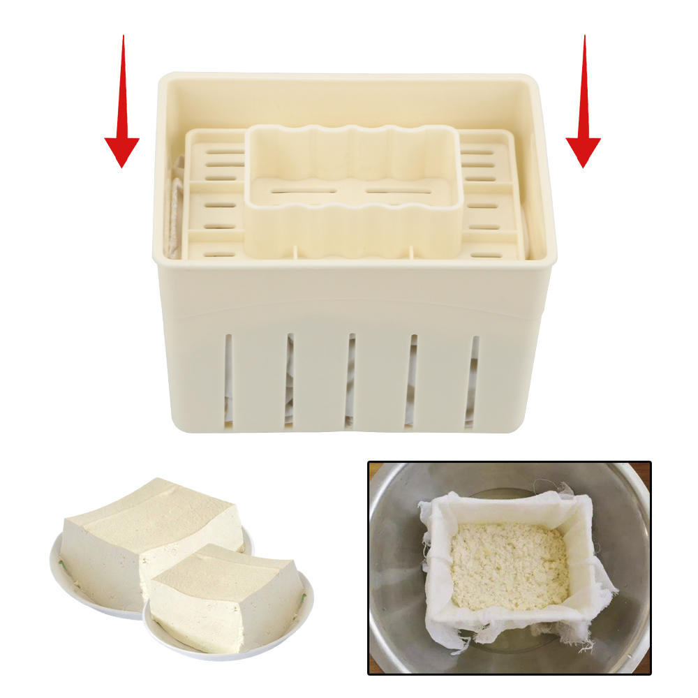 DIY Tofu-Form Küche Kochwerkzeug-Set Küchenhelfer Hausgemachte Kunststoff-Tofu-Pressform Sojabohnenquark Tofu-Herstellungsform_voghion.com