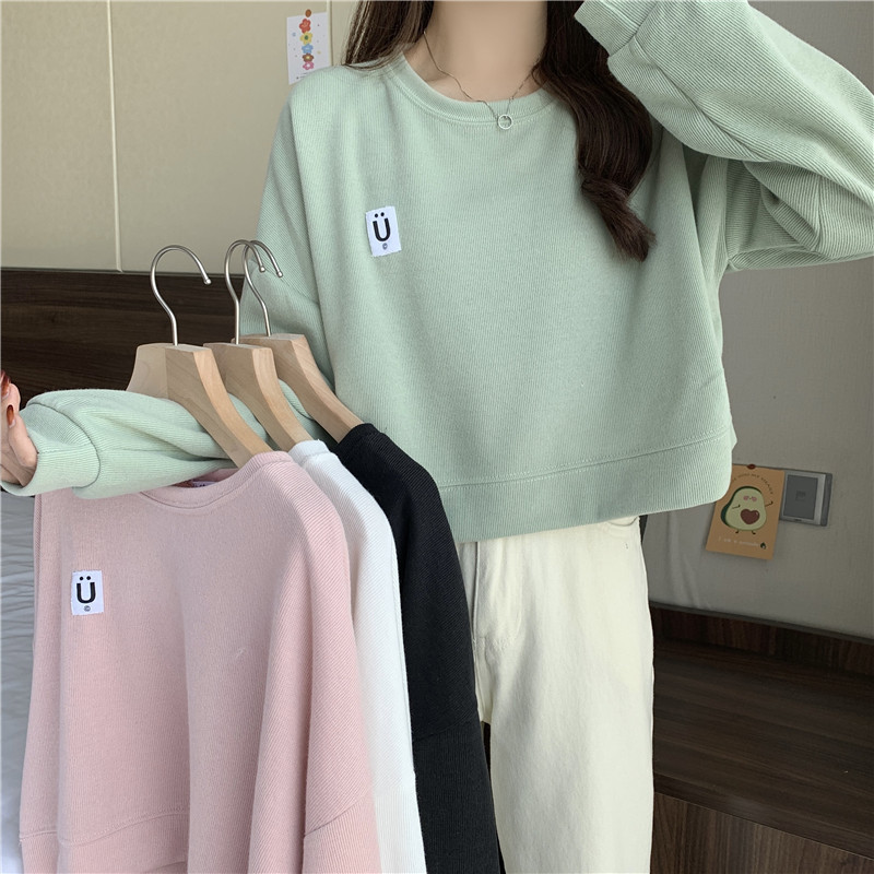 women's Short Sweatshirt, Spring Autumn Thin Style, European And American Plus Size, Loose Fit, Hoodless_voghion.com