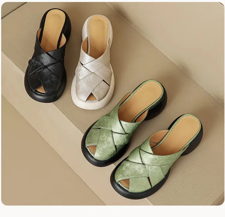 Women's Mules Sandals Casual Low Heels Comfortable Summer Slides_voghion.com