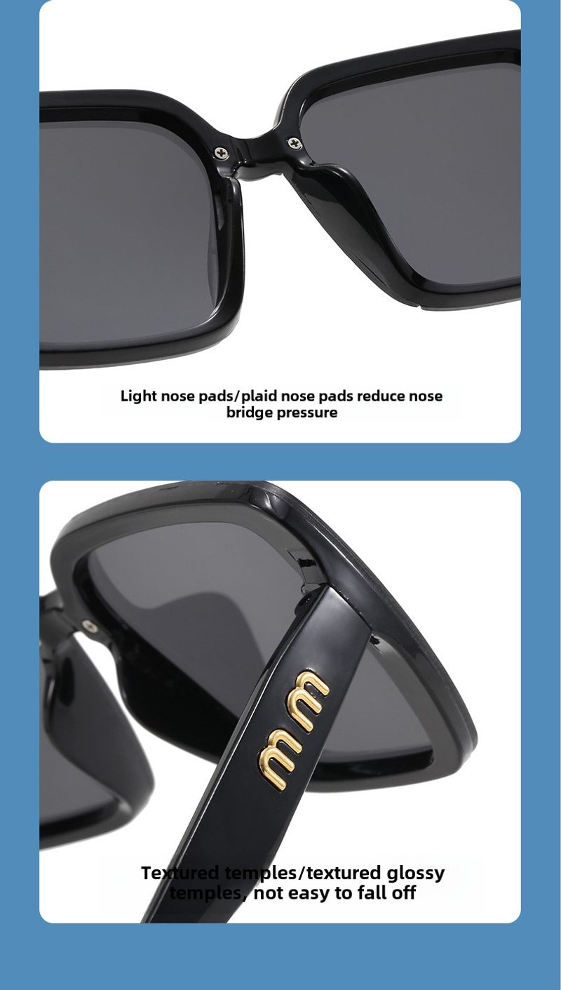 Neue modische Sonnenbrille mit großem Rahmen für vielseitige Straßenfotografie im Damentrend, kleine und hochwertige Sonnenbrillen_voghion.com