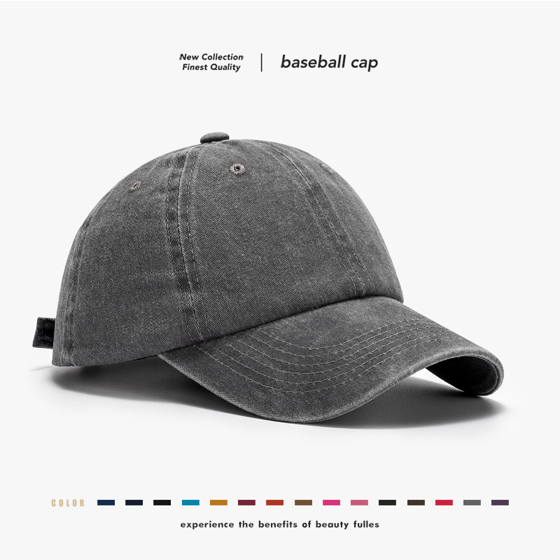 Japanese Soft Top Washed Retro Duckbill Cap With Curved Brim Versatile Student Casual Men's And Women's Outdoor Baseball Caps_voghion.com