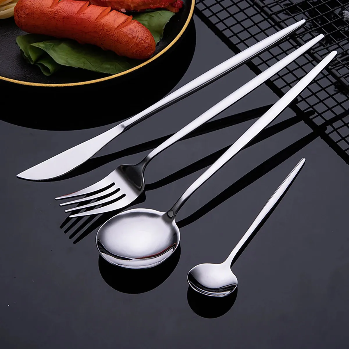 24-Pc Cutlery Set - Mirror Finish|Gift Box|EU Food Safe_voghion.com