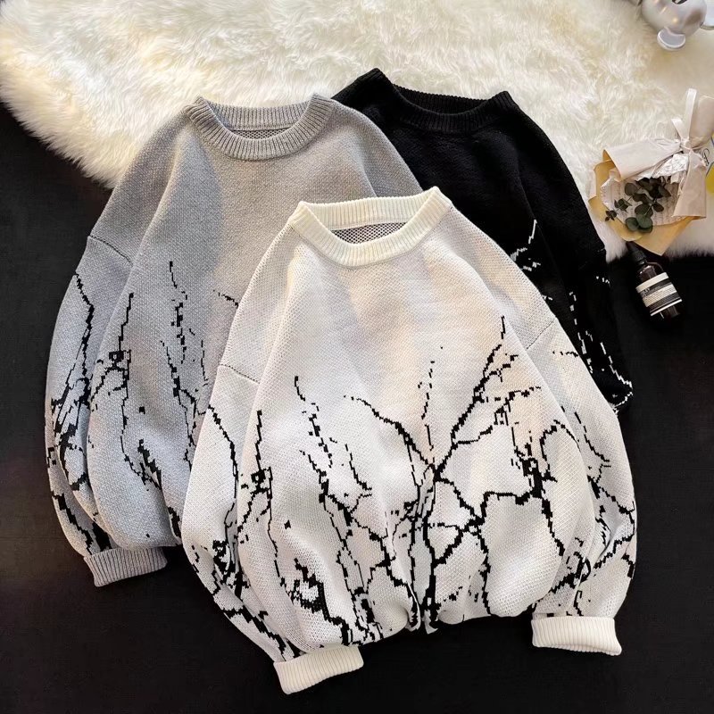 Men's Clothing Autumn and Winter Japanese Cross border Sweater Men's Fashion Brand ins Loose Lazy Style Retro Pullover Knitted Sweater Jacket