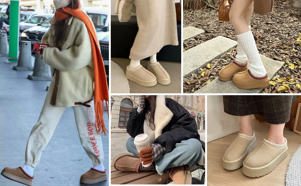 Damestøvler Australien Classic Tasman Slipper ultra mini platform snestøvle dame vinter varme uldsko udendørs_voghion.com