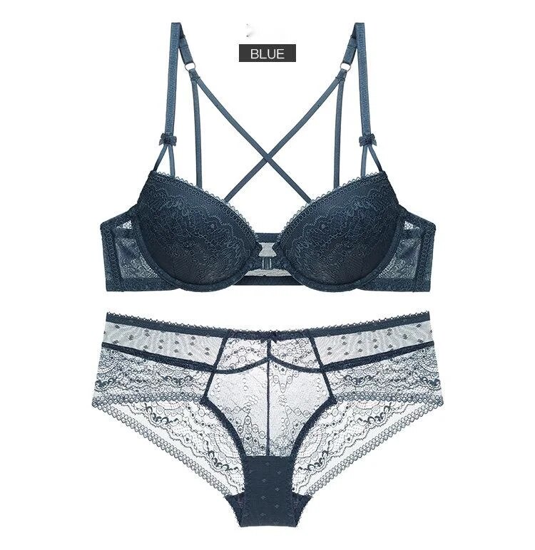 Soutien-gorge français sexy boutonné devant avec haut fin et bas épais, petite poitrine en dentelle légèrement froncée, beau dos, fille_voghion.com