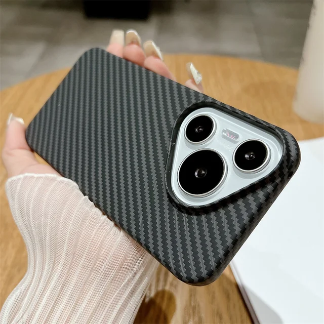 Carbon Fiber Texture PC Armor Case For Huawei Pura 70 Pro Plus Ultra Mate 60 50 40 30 30E Hard Shockproof Defender Cover_voghion.com