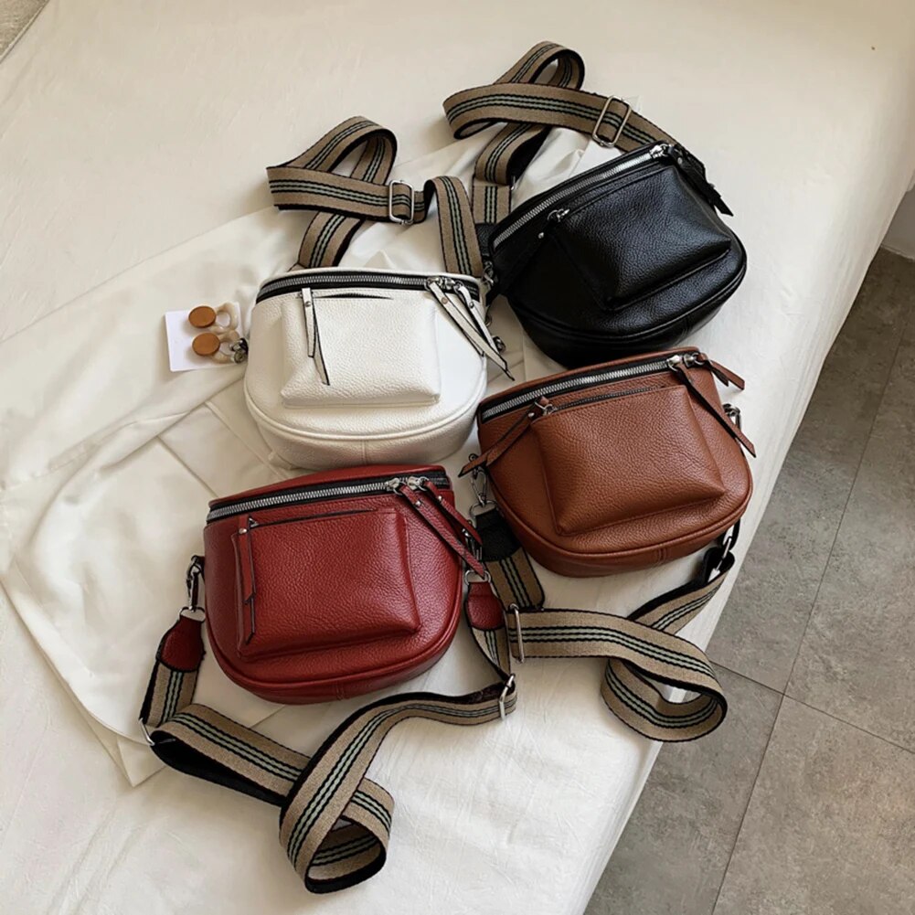 С доставкой Damen Vintage Leder Crossbody Schulter Taschen für Frauen Brust Tasche 2023 Marke Dame Trend Handtaschen Fanny Pack_voghion.com