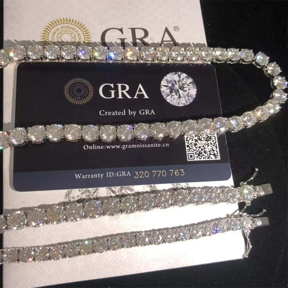 Collana con diamanti Moissanite VVS in argento Sterling 925 da 2 mm, 3 mm, 4 mm, 5 mm e 6,5 mm, catena da tennis con moissanite, Hip Hop, prezzo più basso_voghion.com