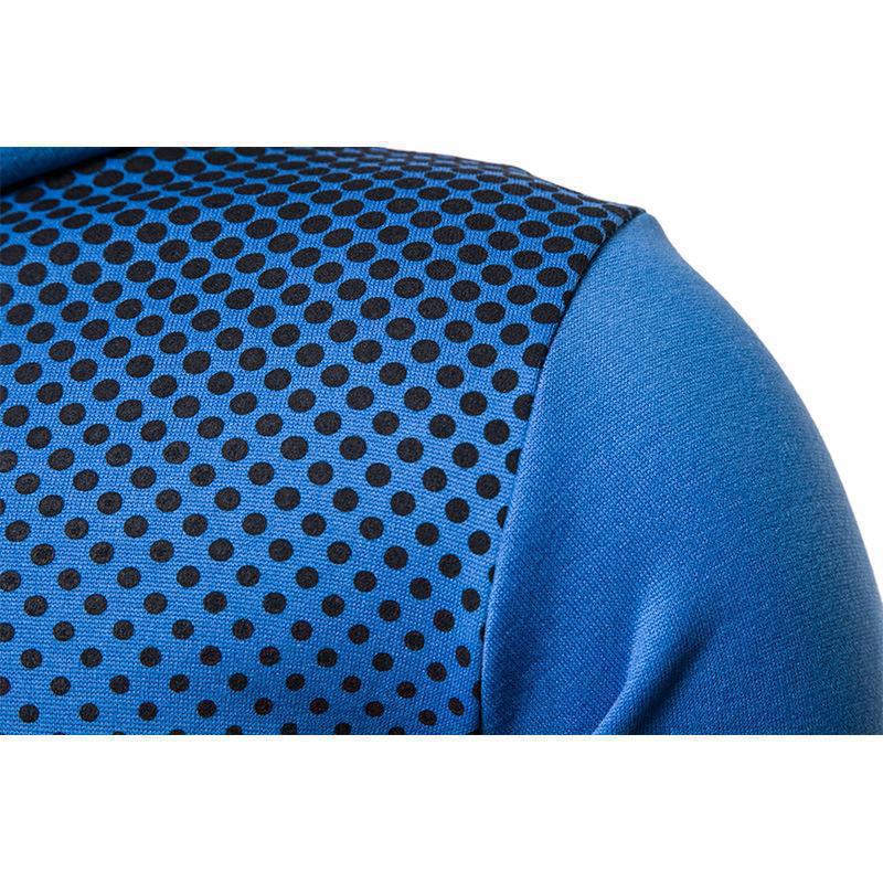 2023 Frühling und Herbst Neue einfarbige Fleece-Pulloverhose für Herren Lässiger gepunkteter Reißverschluss Sporthutüberzug_voghion.com