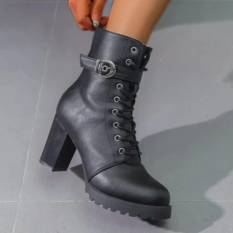 Damen Motorrad Winterstiefel Mit Plateau Und Hohem Absatz_voghion.com