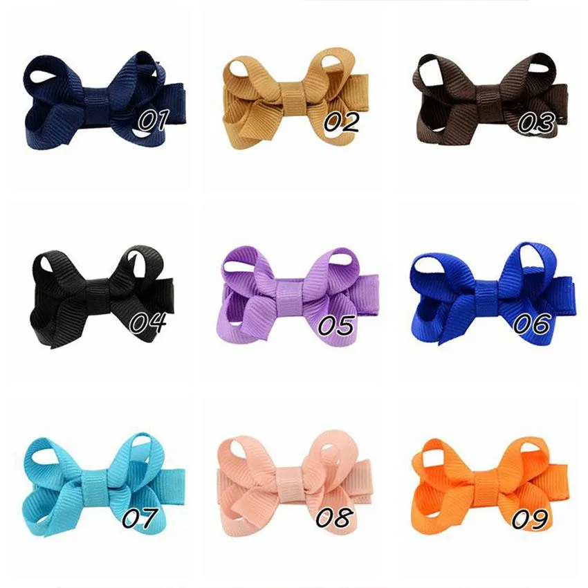 20 paia di mini fermagli di sicurezza completamente avvolti da 2,2" fiocchi in grosgrain massiccio per bambine accessori per capelli all'ingrosso_voghion.com