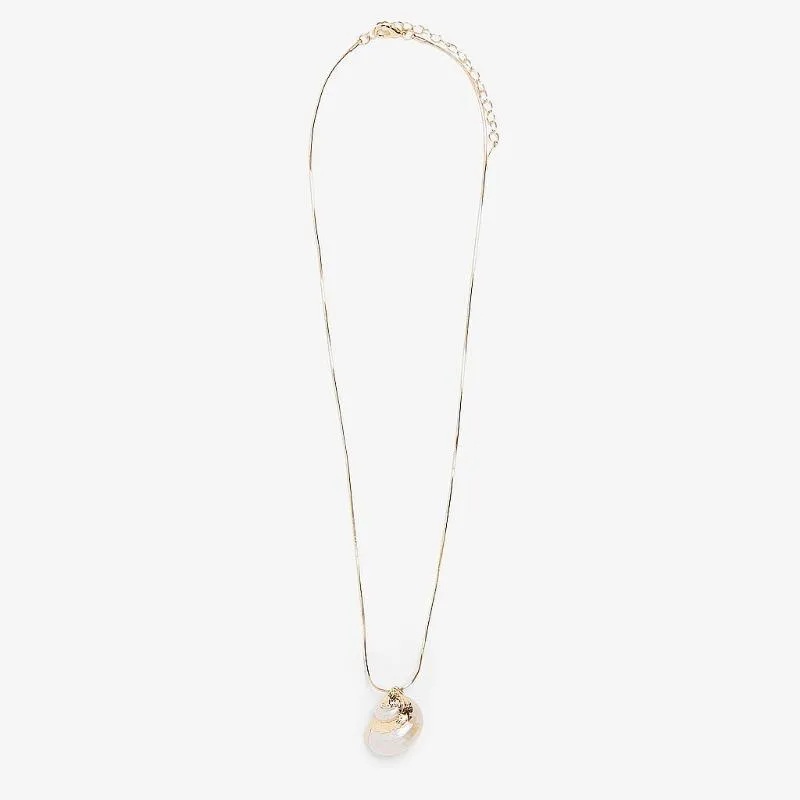 Pendant Necklaces The Two Suits Natural Conch Shells Alloy Necklace Style Deserve To Act Role Of Shell Pearl_voghion.com