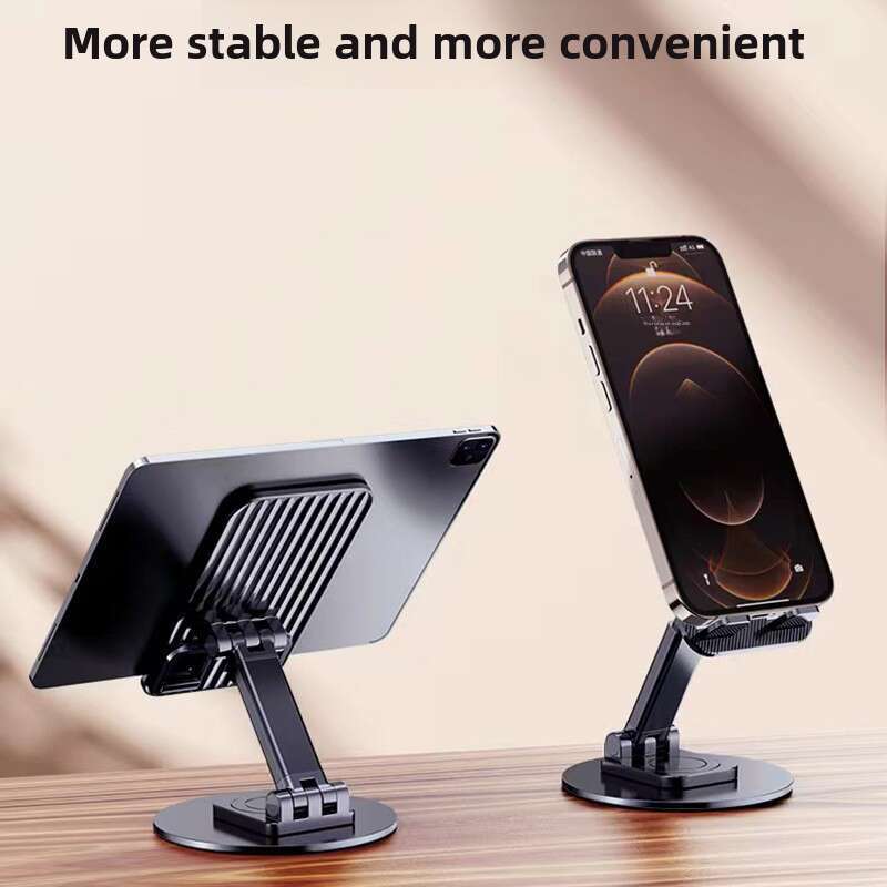 Rotierender Metall-Handy-Tablet-Universal-Desktop-Hebe-Klapp-Multifunktions-Einstellständer Live-Übertragung_voghion.com