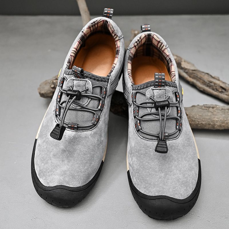 Outdoor Hiking Sneakers Sping Casual Men Shoes Breathable Suede Leather Anti-skid Walking Shoe Hot Sale Footwear_voghion.com