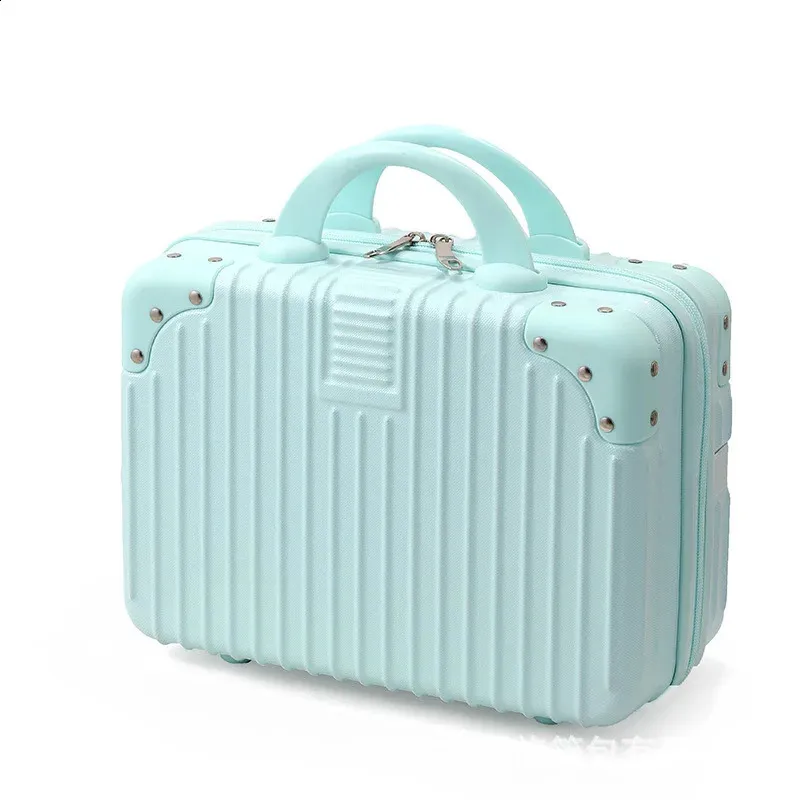 14 Inch Solid Color Student Small Cosmetic Case MiniHard Shell Travel Suitcase 240729_voghion.com