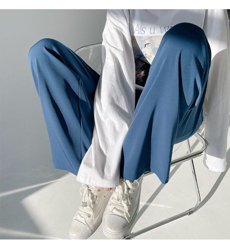 2024 neue Eis Seide Männer Jogger Sweatpan Y2k Streetwear Sportwear Jogging Gym Hose Männlichen Baggy Breites Bein_voghion.com