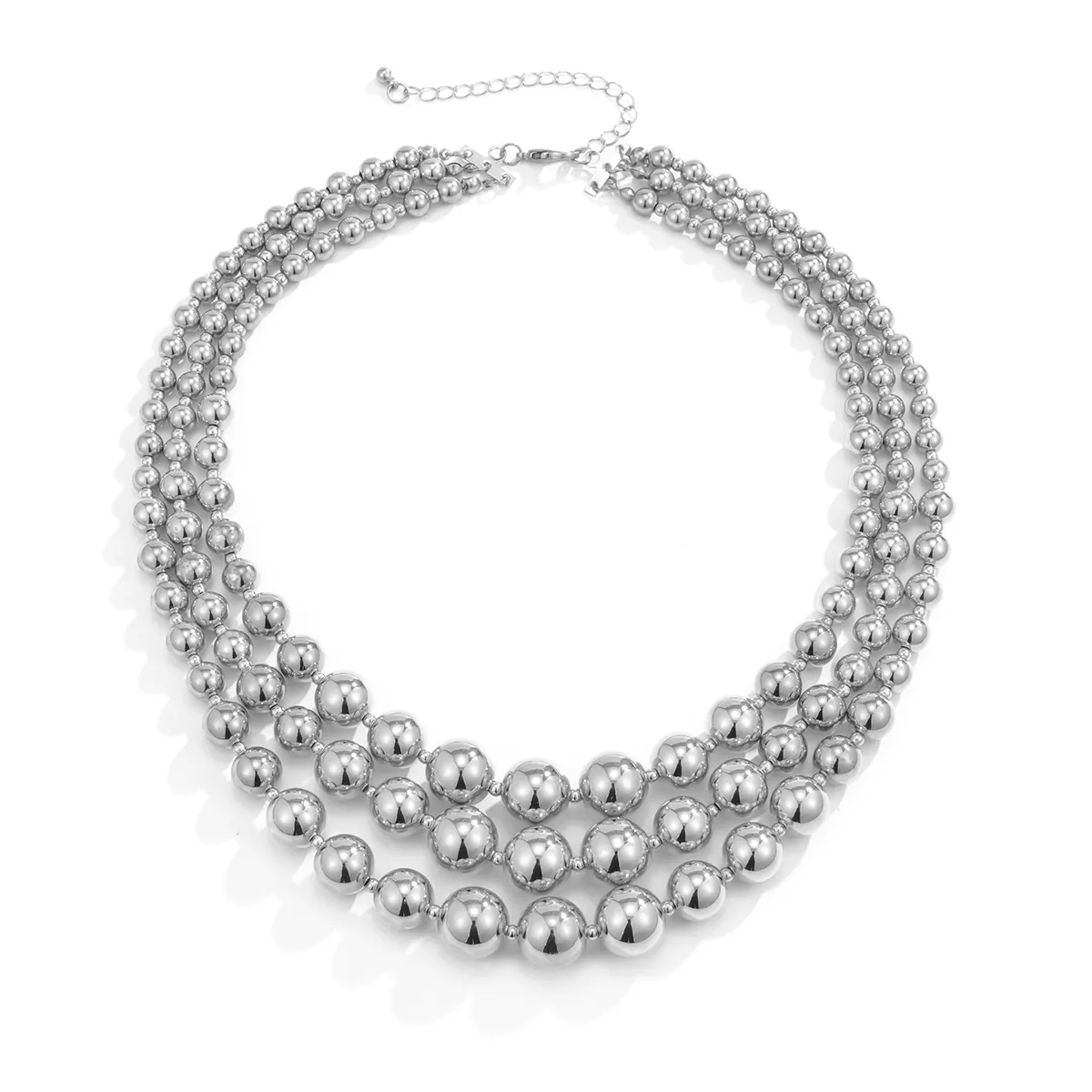 Cadenas exageradas de acrílico CCB, collar de cadena de cuentas de bola grande para mujer, gargantilla gótica multicapa de tendencia 2024_voghion.com