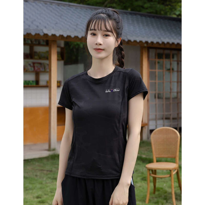 Quick T-shirt For Women In Summer, Short Sleeved Running, Stretch Hiking, Fitness, Loose Fitting Mountaineering Clothes,_voghion.com
