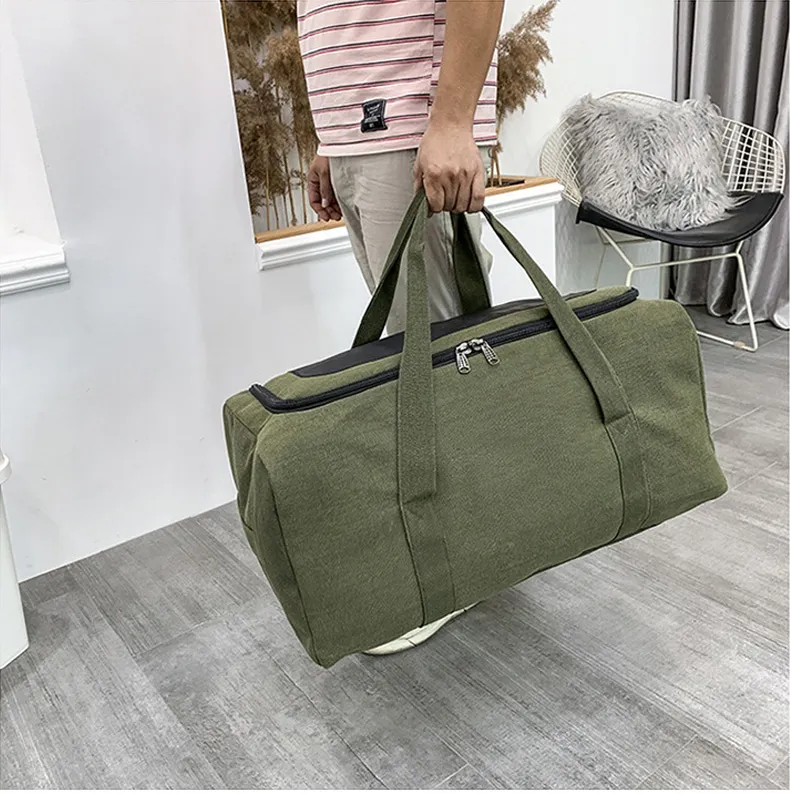 Canvas Travel Bag Durable Handbag Large Capacity Outdoor Sports Storage Lage Backpack Sac De Voyage_voghion.com