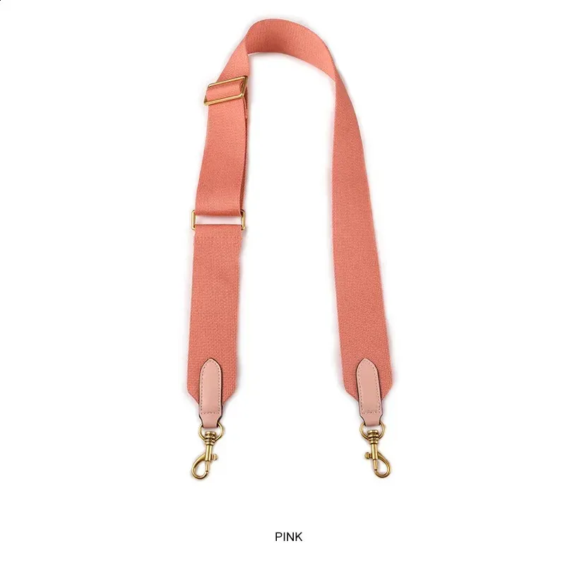 Solid Color 5cm Wide Canvas Fabric Strap Messenger Shoulder Belt In Cowskin Leather Bag Parts Adjustable 240725_voghion.com