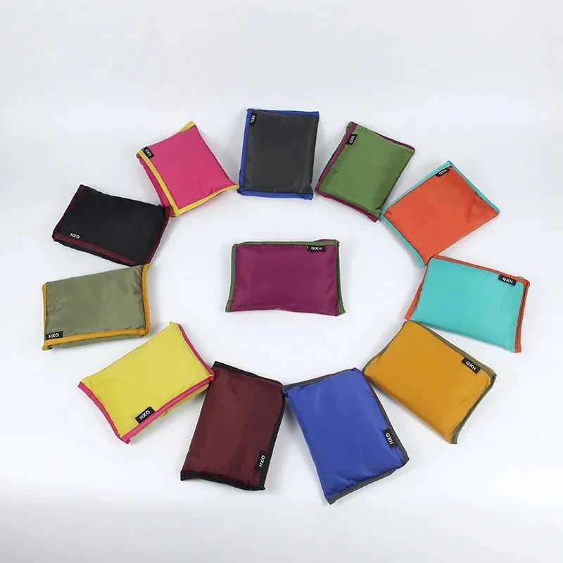 Borsa per la spesa pieghevole in nylon con coulisse riutilizzabile di grande capacità, borsa da spiaggia estiva ecologica_voghion.com