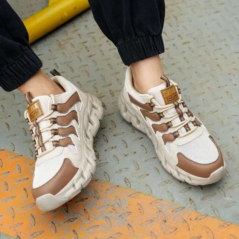 Sicherheitsschuhe für Herren und Damen, stoßfest, perforiert, atmungsaktiv, leicht, Arbeits- und Sportschuhe, nicht abnehmbar, Wanderstiefel, Größe 36–46_voghion.com