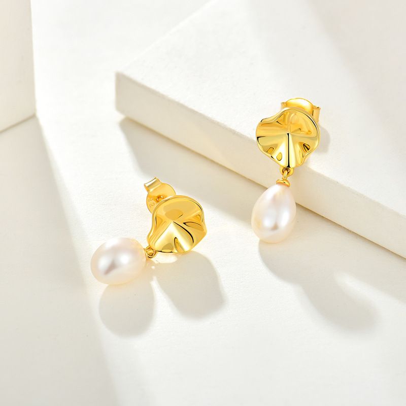 Orecchini barocchi in perle placcate in oro 14k per donna, gioielli in argento_voghion.com
