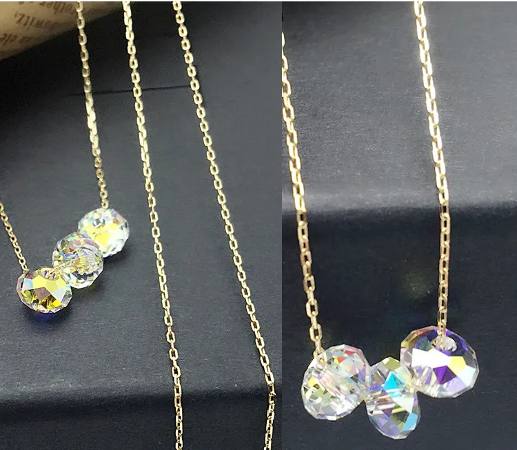 Chains Gold Color Colorful Oval Beads Fancy Stone Pendant Necklace Crystals From Austria For Women Trendy Chain Choker_voghion.com