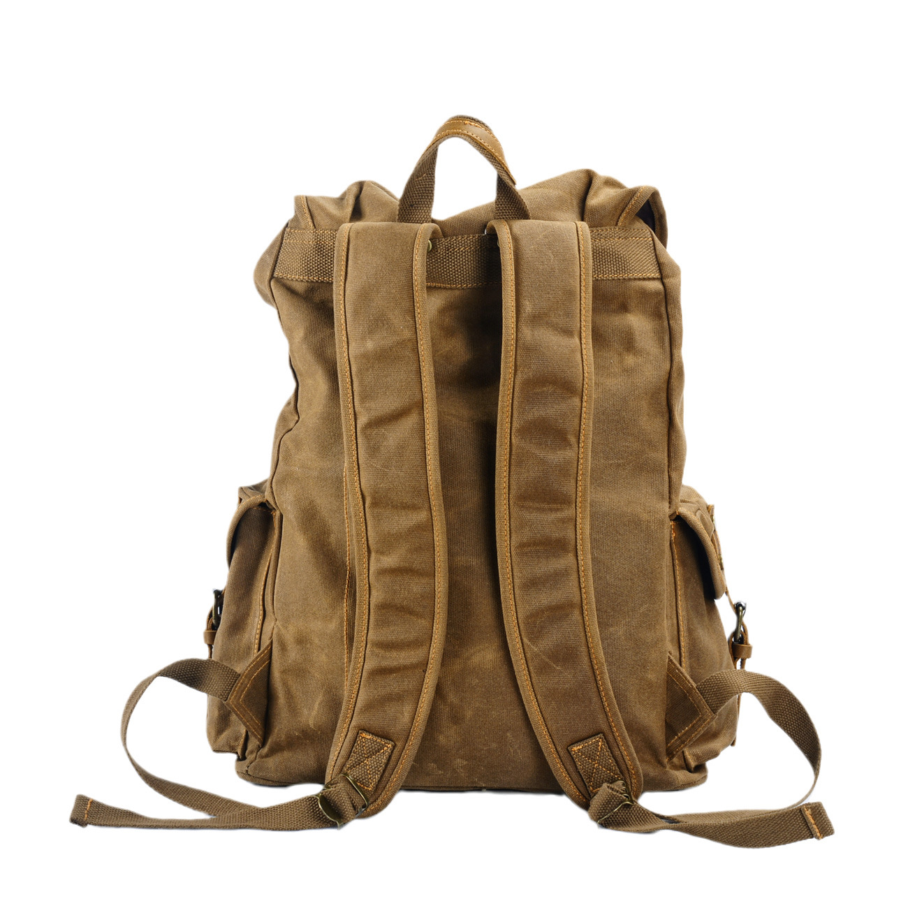 Zaino da uomo LazyZoom in tela cerata morbida, grande capacità, per studenti, scuola, viaggi e trekking_voghion.com