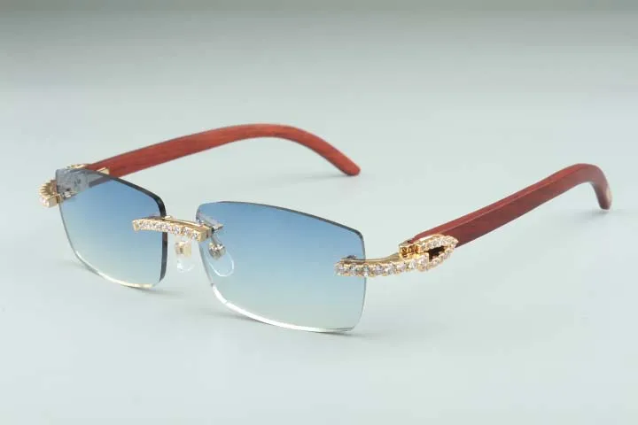 Occhiali da sole alla moda Montature per occhiali da sole con diamanti infiniti 3524012 con gambe in legno e lenti da 56 mm_voghion.com