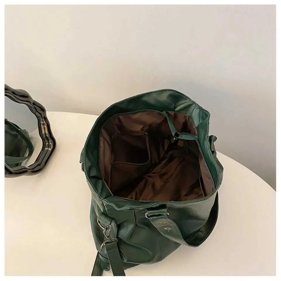 Borsa a tracolla vintage classica retrò alla moda in morbida pelle PU casual con tracolla singola, grande capacità_voghion.com