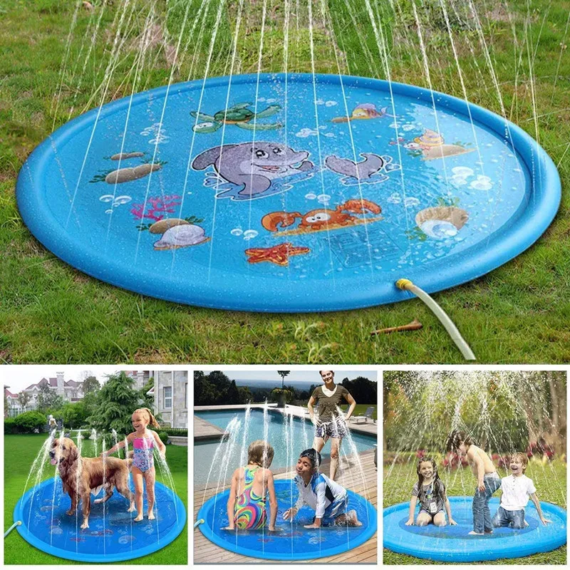 Kum Oyunu Eğlenceli Yaz Havuzu 100cm Çocuk Açık Çim Oyuncakları Sprey Pedi Çocuk Su Çeşmesi 230628_voghion.com