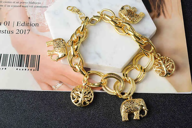 Sunny Smycken Mode Guld Berlock Armband för Kvinnor Handkedjor Link Chain Ball Armband Högkvalitativa Partypresenter_voghion.com