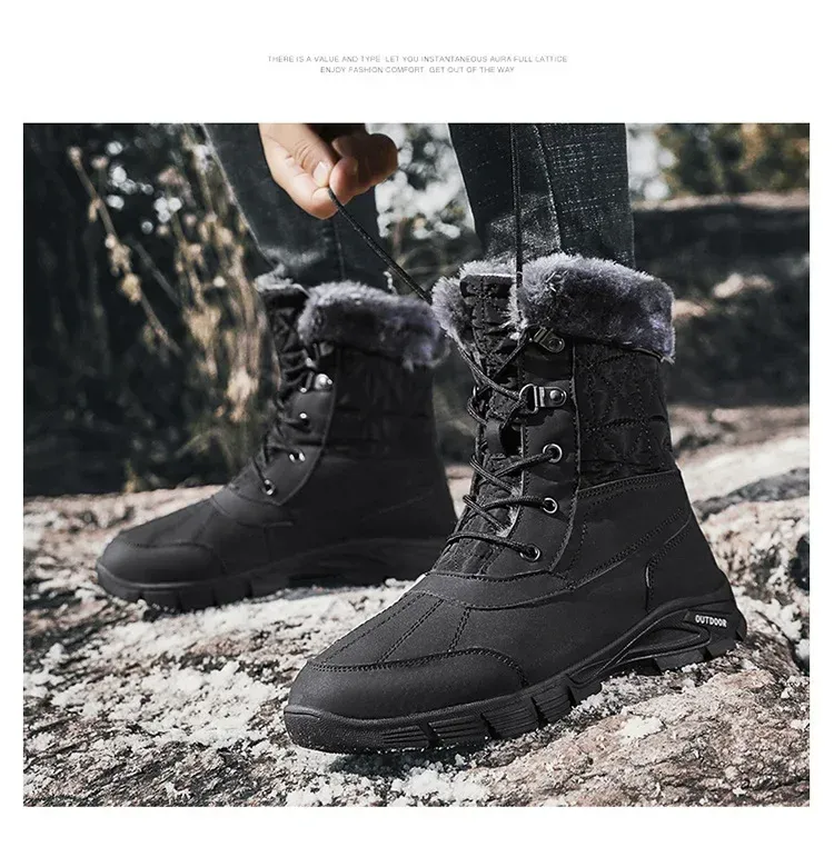 Heren High-end Snowboots Winter Mode Pluche Isolatie Antislip Waterdicht Slijtvast Katoenen Schoenen Buiten_voghion.com