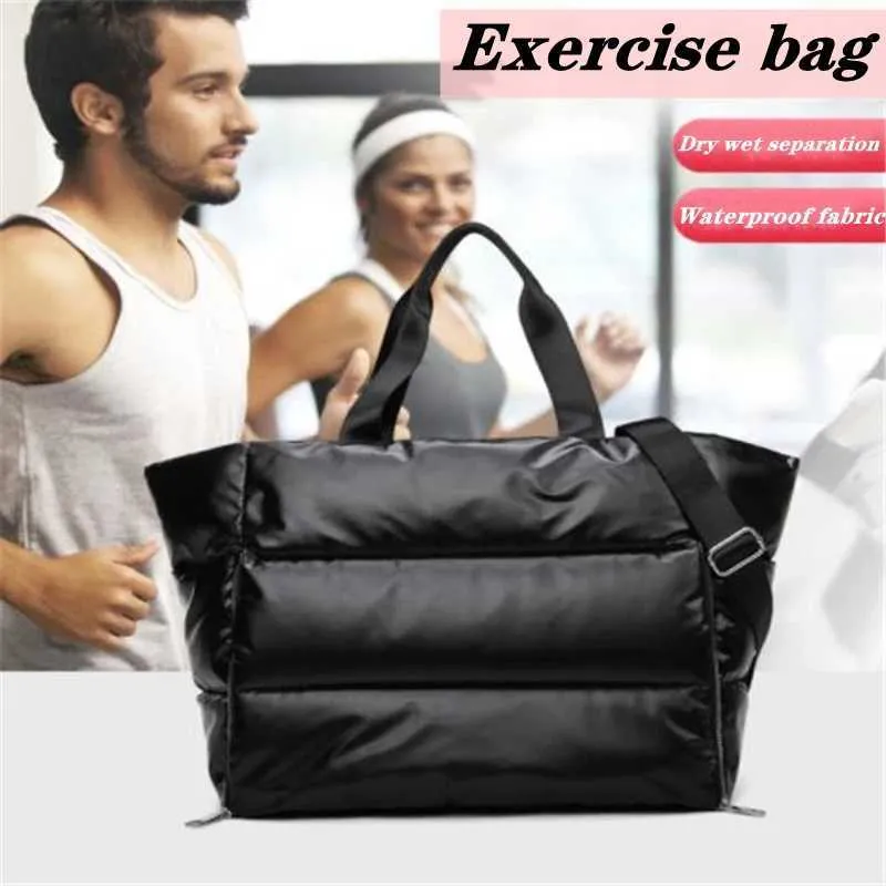 Borsa a tracolla invernale con capacità nuova per le donne Borse in nylon impermeabile Spazio Pad Cotone Piuma Piumino Grande Tote Donna_voghion.com
