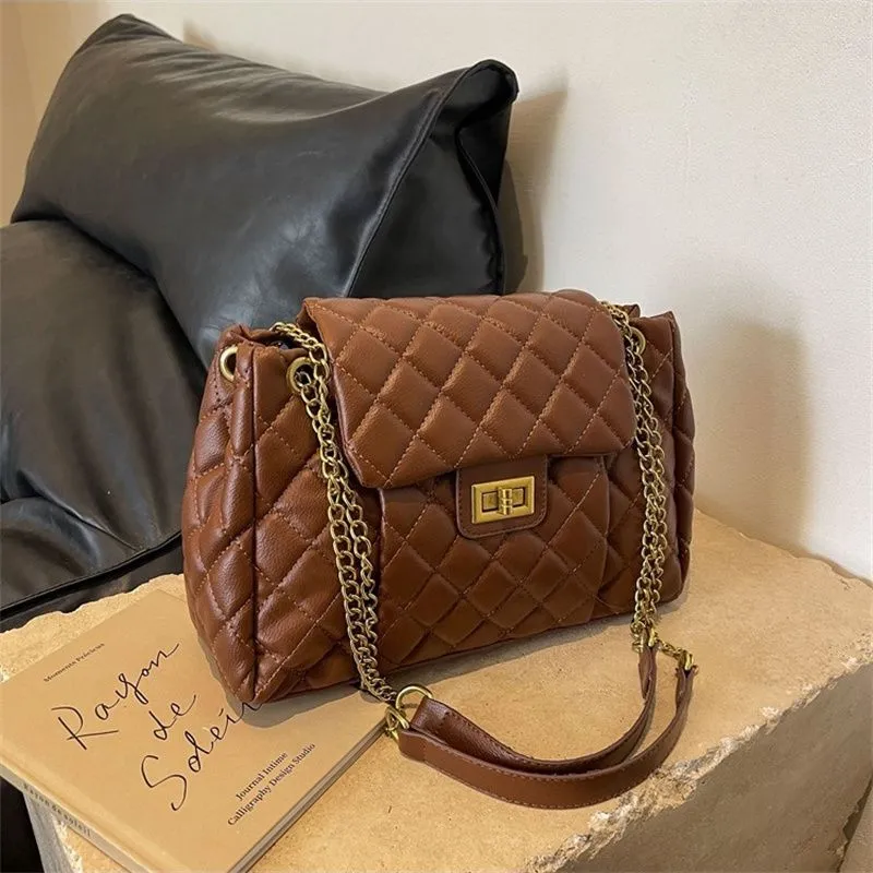 Elegante borsa a tracolla con motivo Dia - Borsa da viaggio di alta qualità con tracolla a catena e grande capacità_voghion.com
