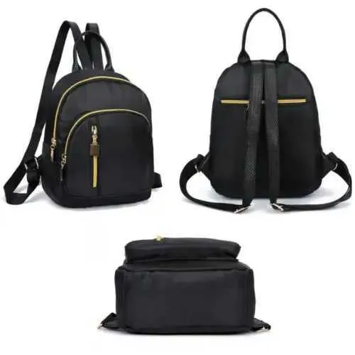 Zaino da scuola in nylon alla moda nero per ragazze adolescenti Mini per ragazze Borsa da viaggio a tracolla Zaino da donna C241011C241011_voghion.com