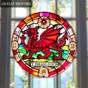 Welsh Dragon Suncatcher-Double-sided Acrylic With Stained Look.3D Visual Effect. Perfect For Garden/window/wall Decor. Unique Welsh Housewarming Gift._voghion.com