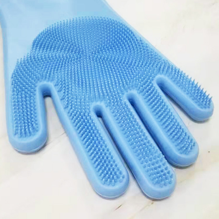 Geschirrspül-Schrubbhandschuhe aus Silikon, Wärmedämmung, verschleißfeste Küchen- und Haushaltsreinigungshandschuhe_voghion.com
