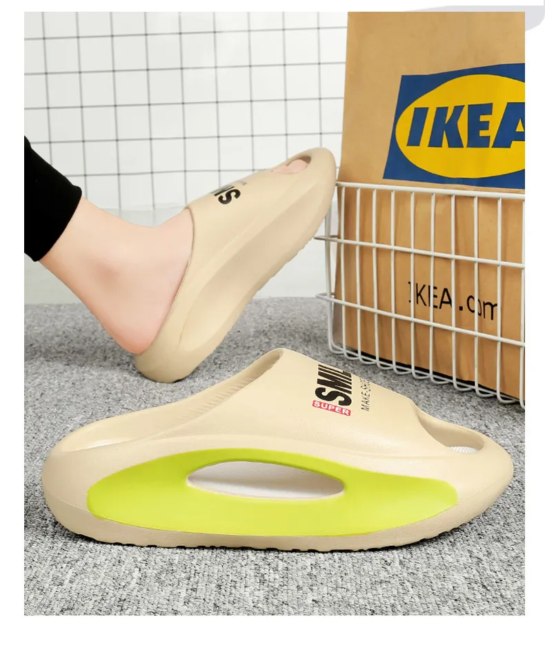 Coppia estiva spessa suola piedi passo fresco EVA uomo e donna sport pantofole alla moda_voghion.com