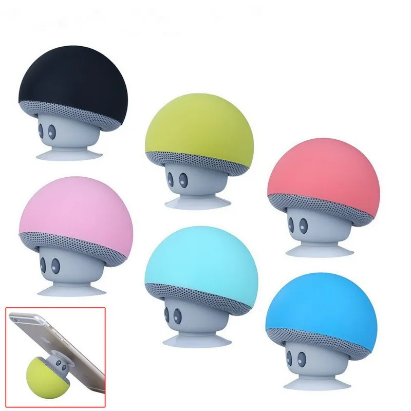 Super Mushroom Bluetooth-Lautsprecher Wasserdicht Saugnapf Handyhalter Kleiner Subwoofer Mini Audio Creative Cartoon_voghion.com