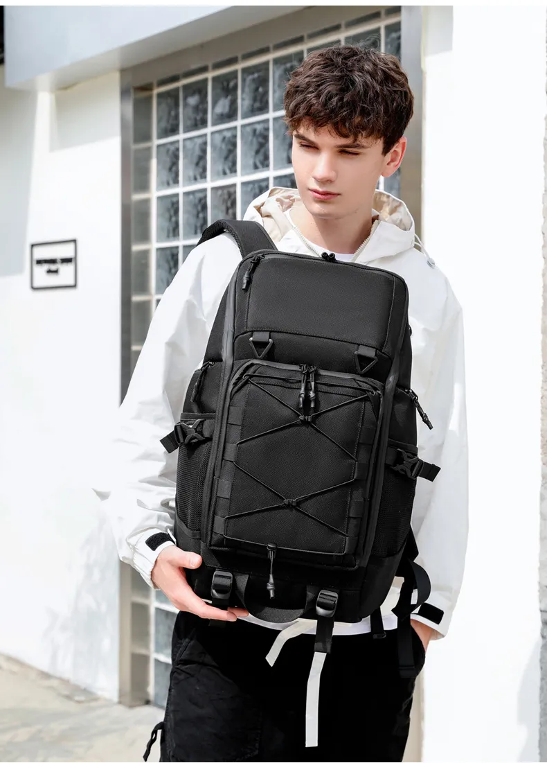 OZUKO 17,3 Zoll Laptop 35L Reise Nylon Tasche Outdoor Wasserdicht Multifunktions Große Kapazität Wandern Rucksack_voghion.com